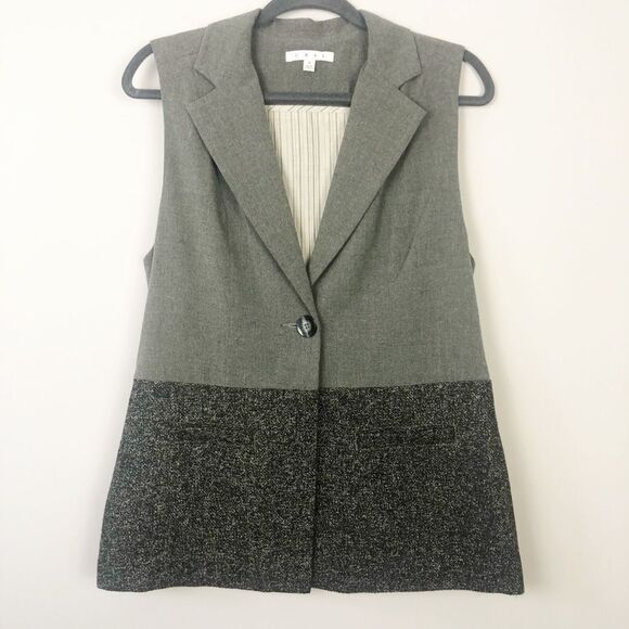 CABI | Over the Moon Vest Gray Tweed Sleeveless S - Picture 2 of 8